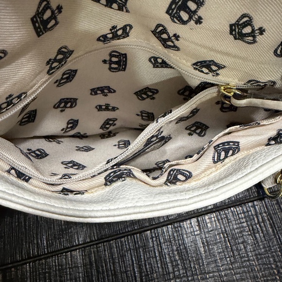Juicy Couture Crowd Pleaser Mini Crossbody Purse Bag In Cream Ivory Crown Gold - Picture 8 of 13